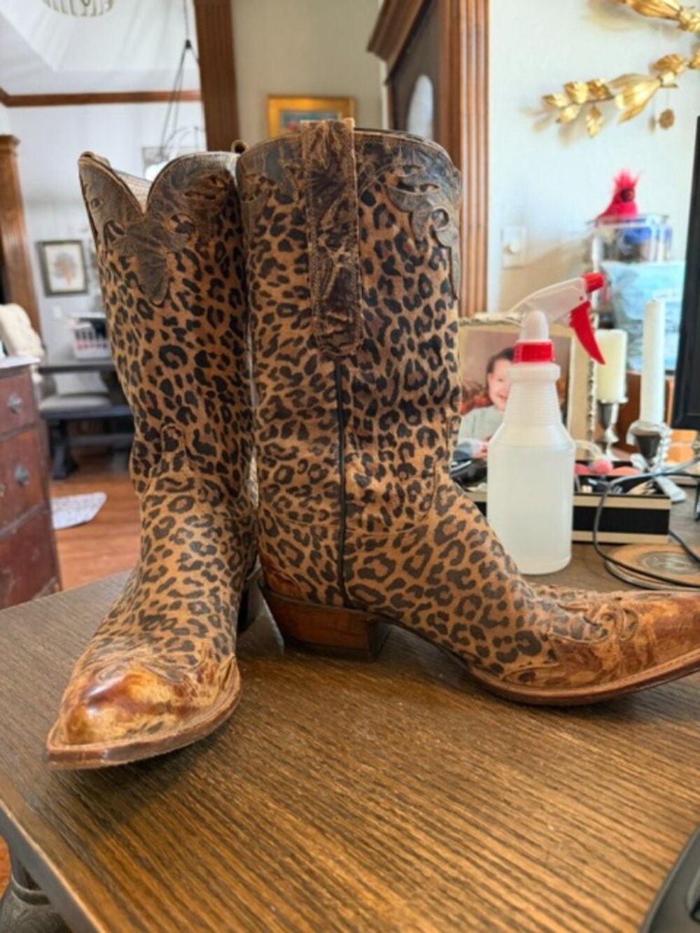 Lucchese RAREDiva Angiola Limited Ed. Cowboy Boots Women 9B Leopard Print 90/120
